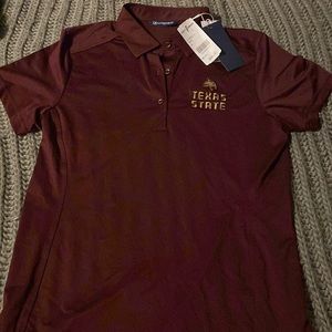 Maroon TXST dry fit polo